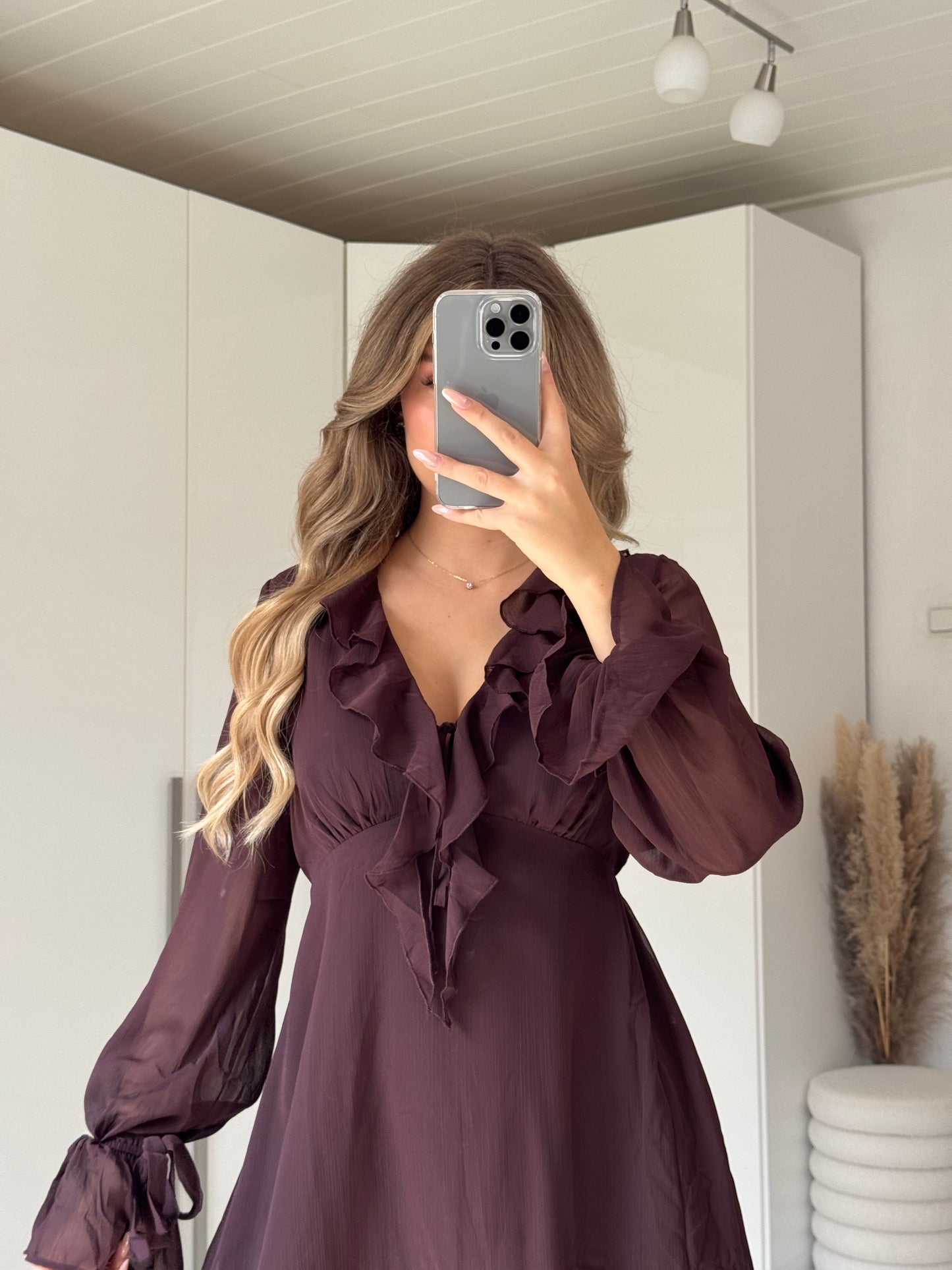 Volant Kleid Schoko