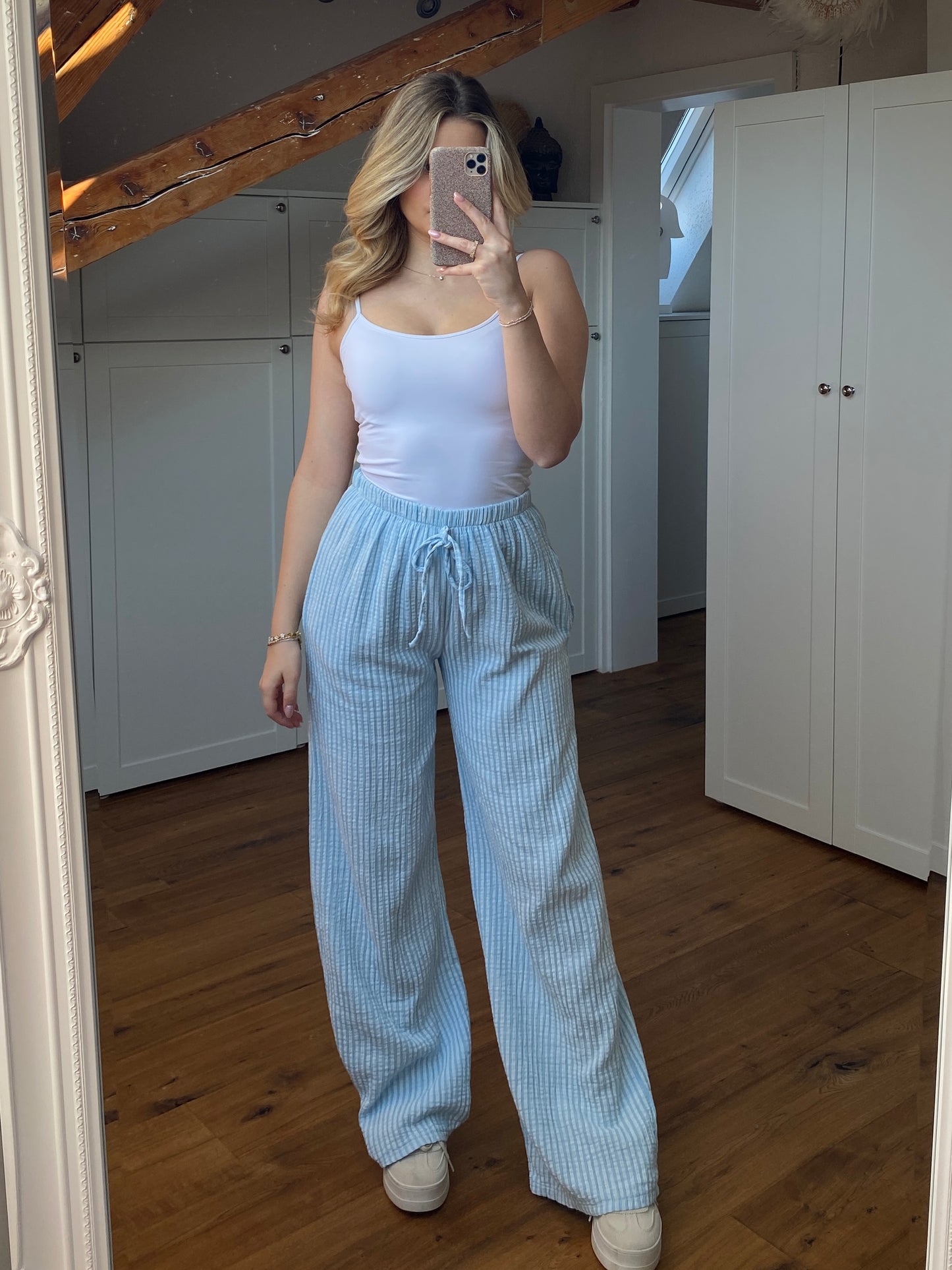 Musselin Tall Streifen Hose
