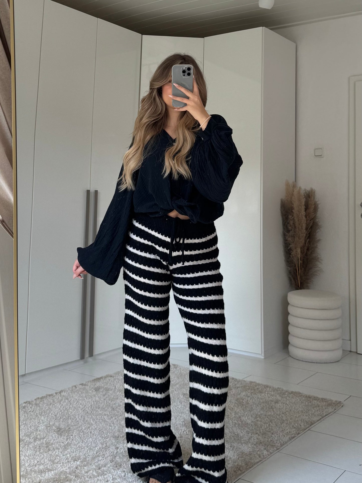 Kuschli Hose schwarz-weiß