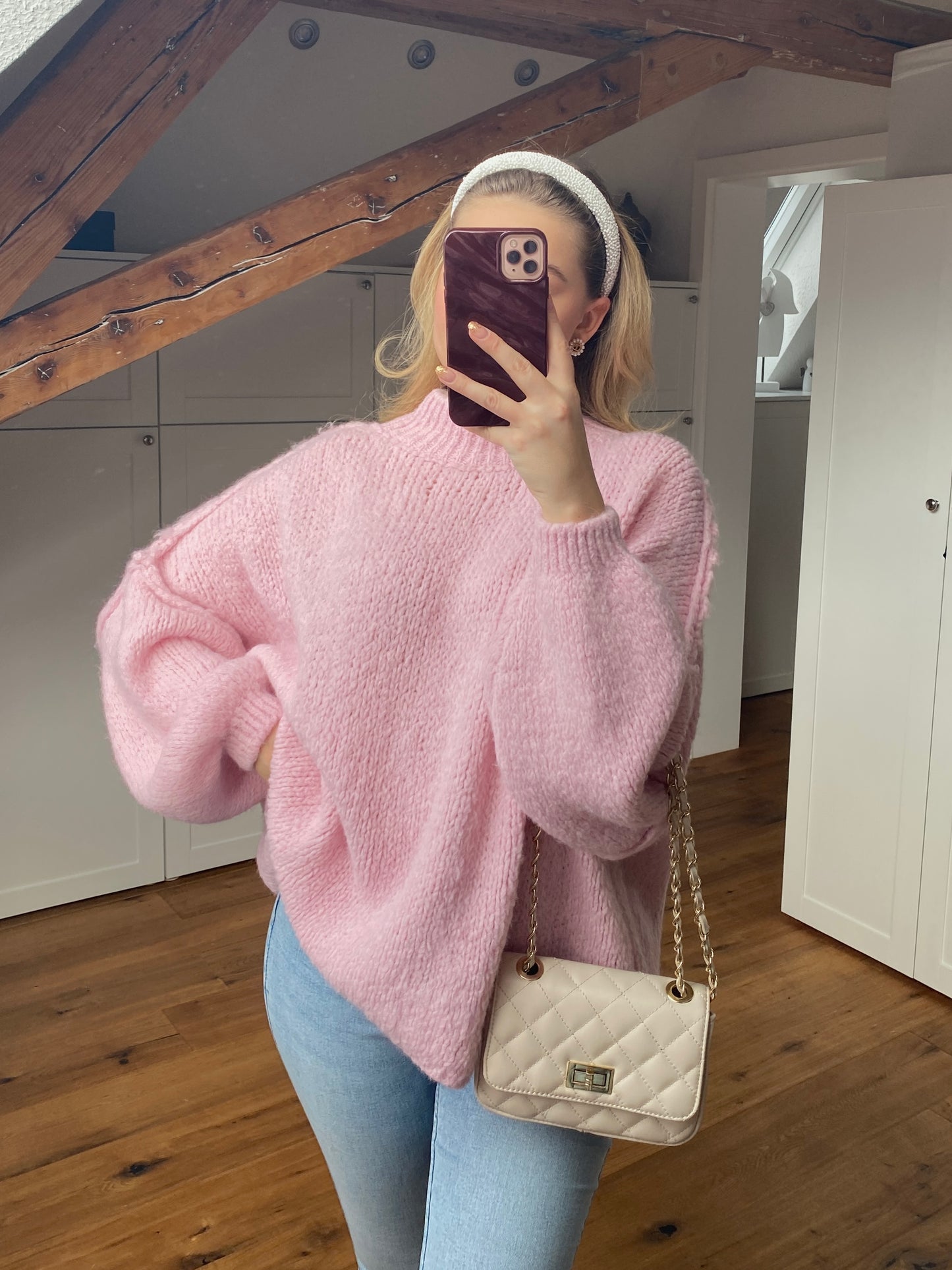 Cozy Strickpullover - Rosa