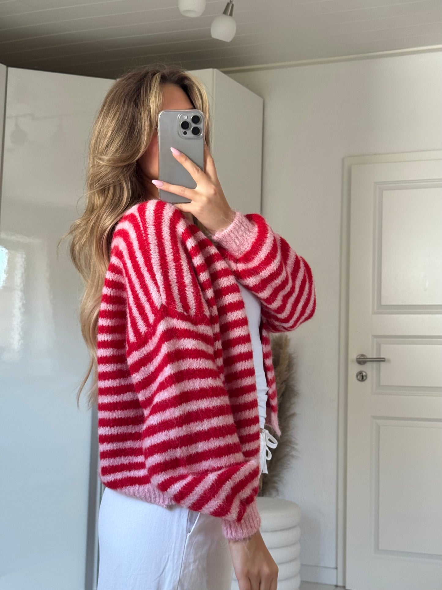 Pure Streifencardigan - Cherry
