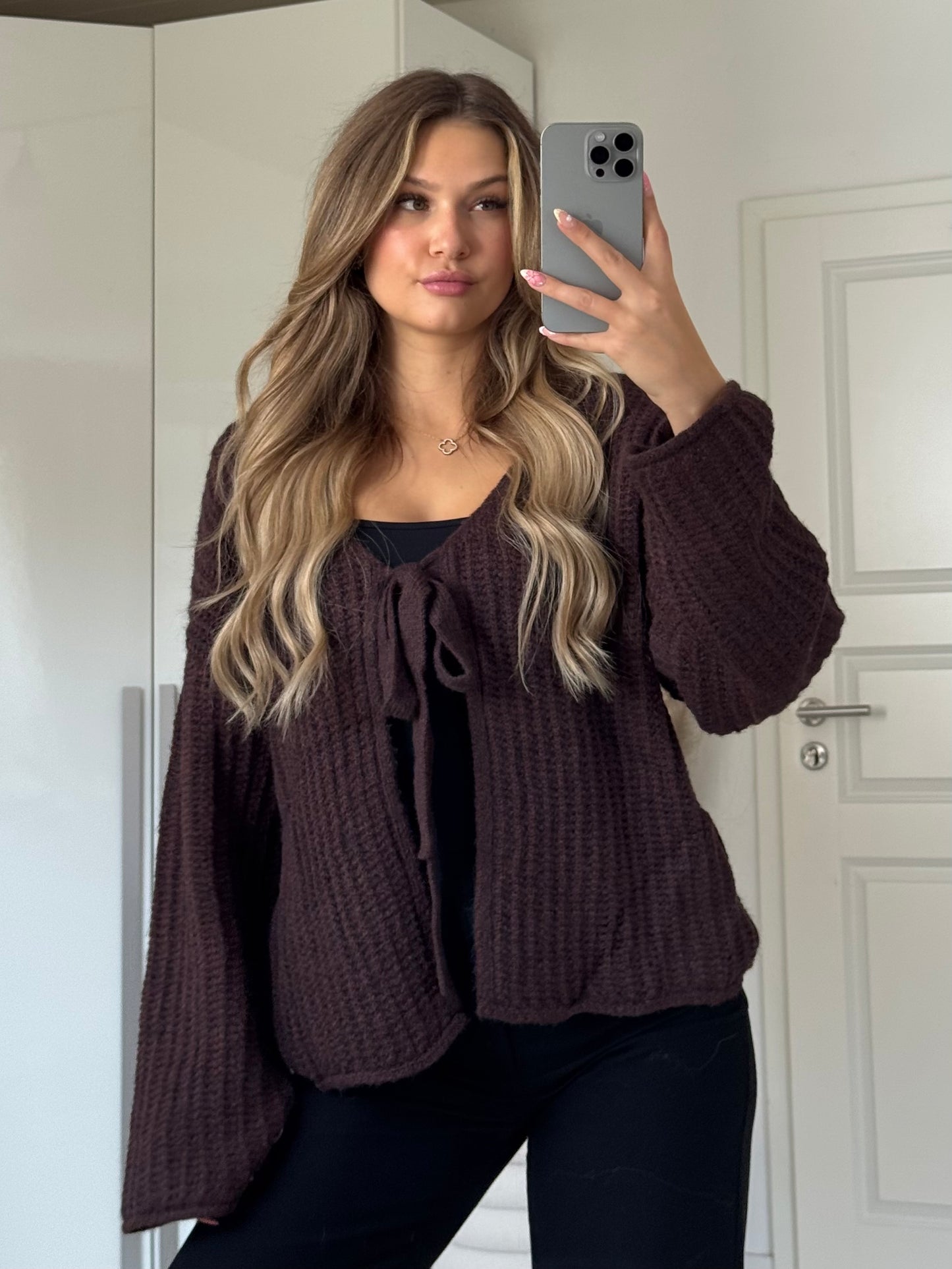 Knoten Cardigan - Braun