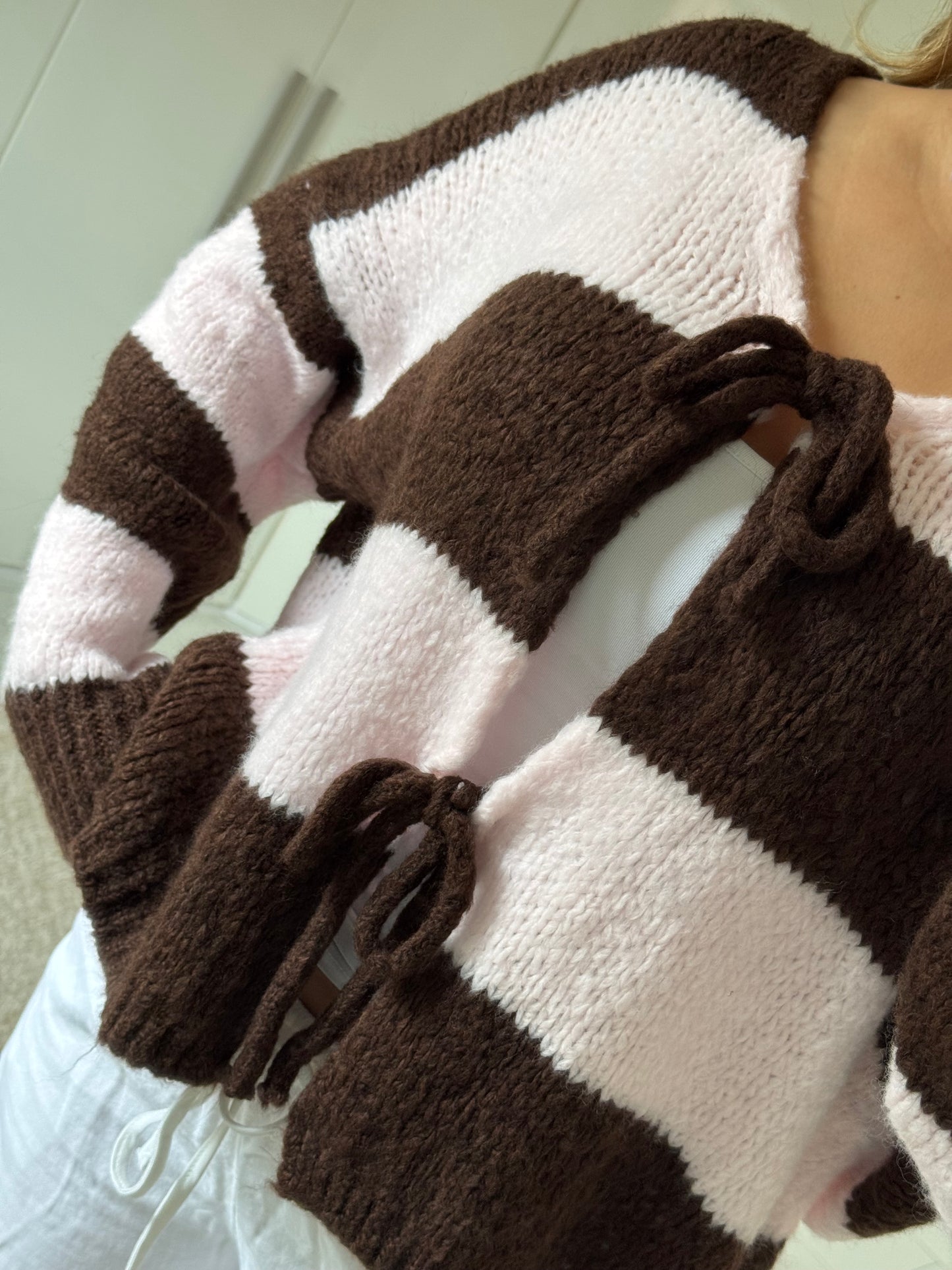 Streifen Cardigan - Rose Espresso