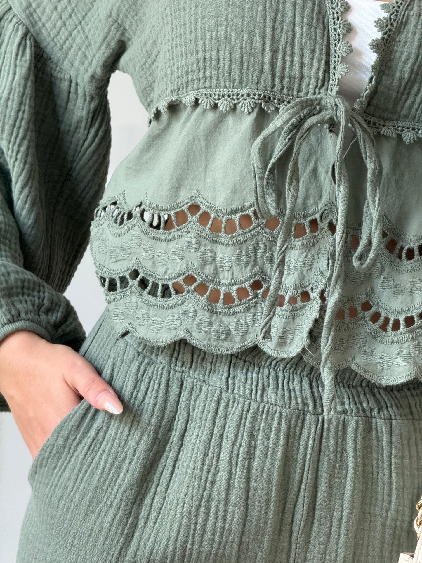 Musselin Set Olive