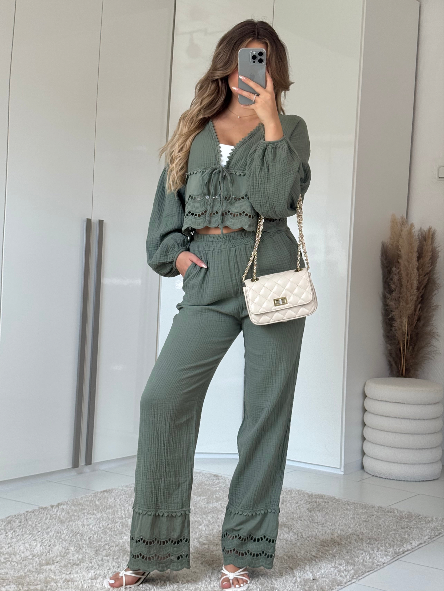 Musselin Set Olive