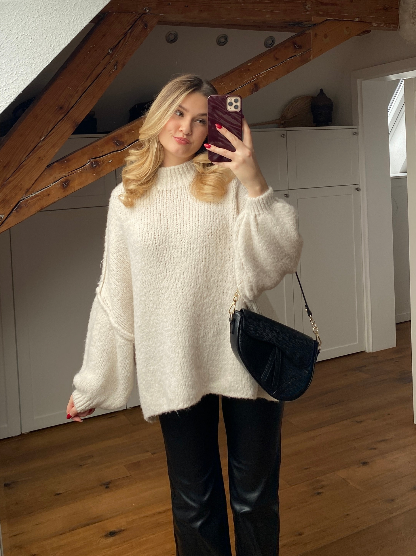 Cozy Strickpullover - Creme