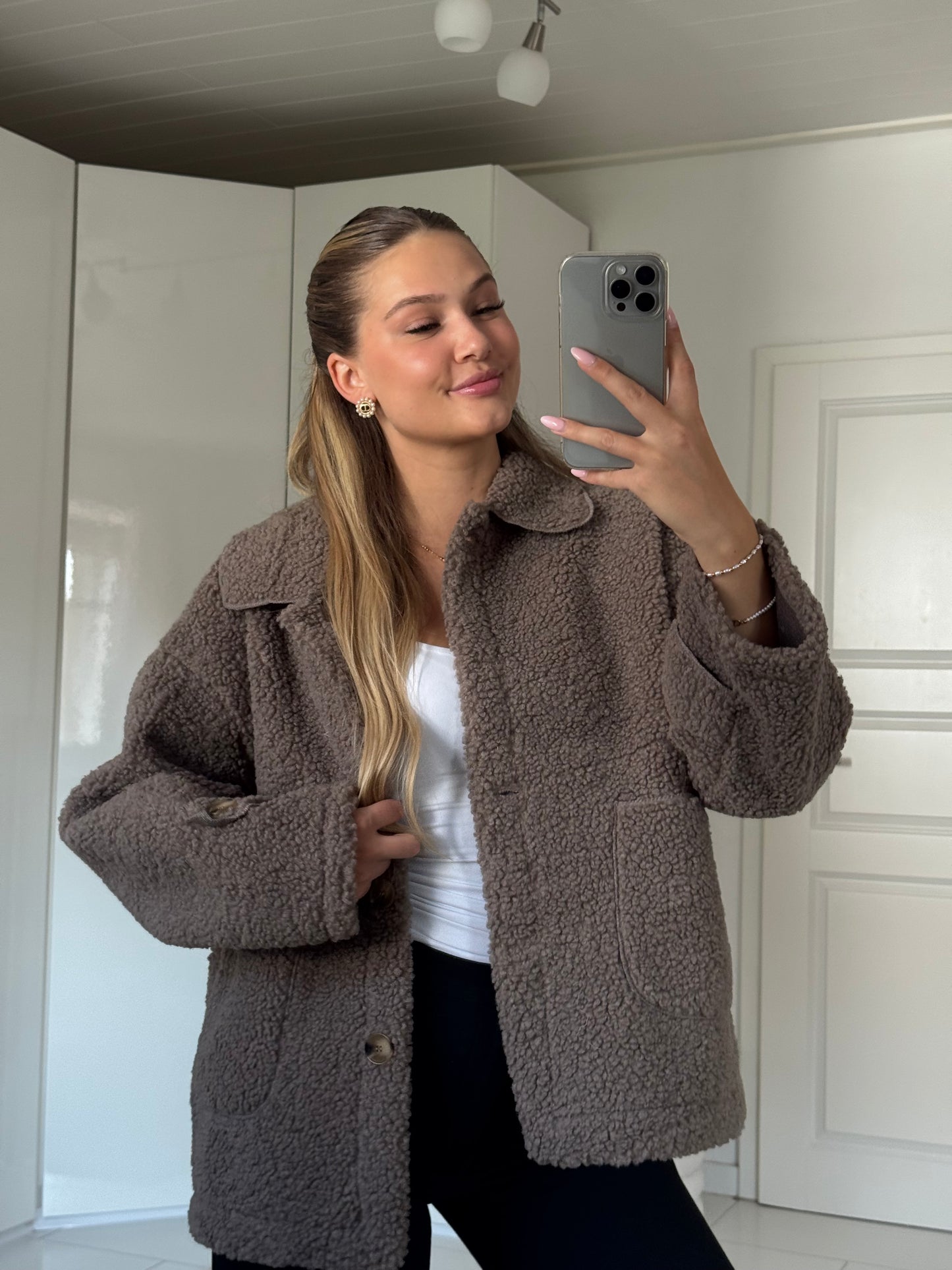 Teddy Jacke - Taupe