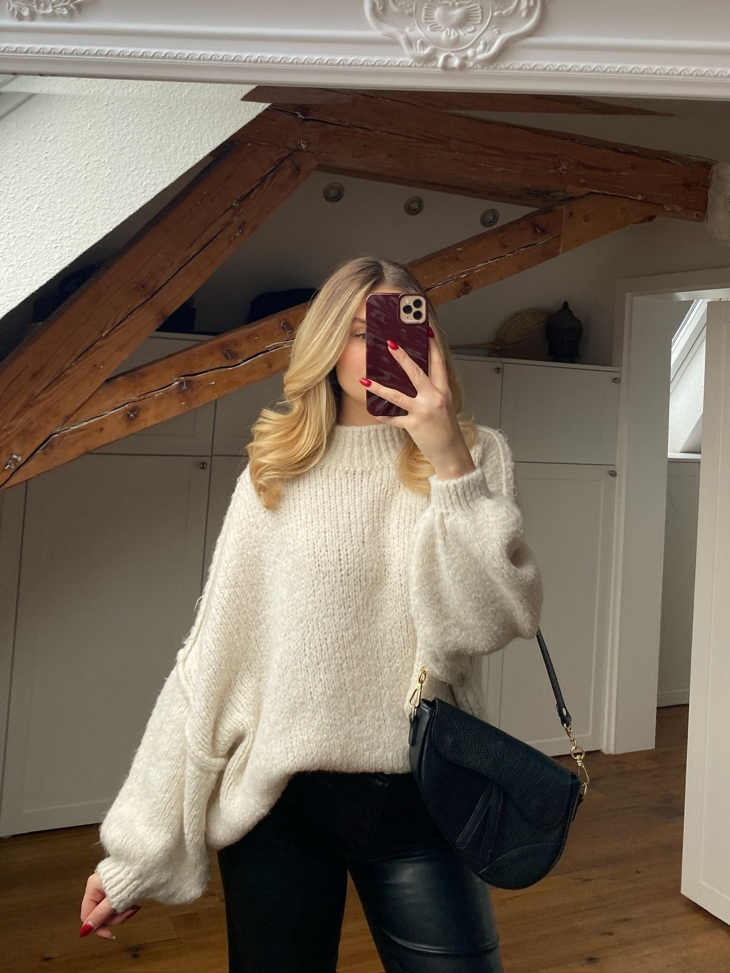 Cozy Strickpullover - Creme