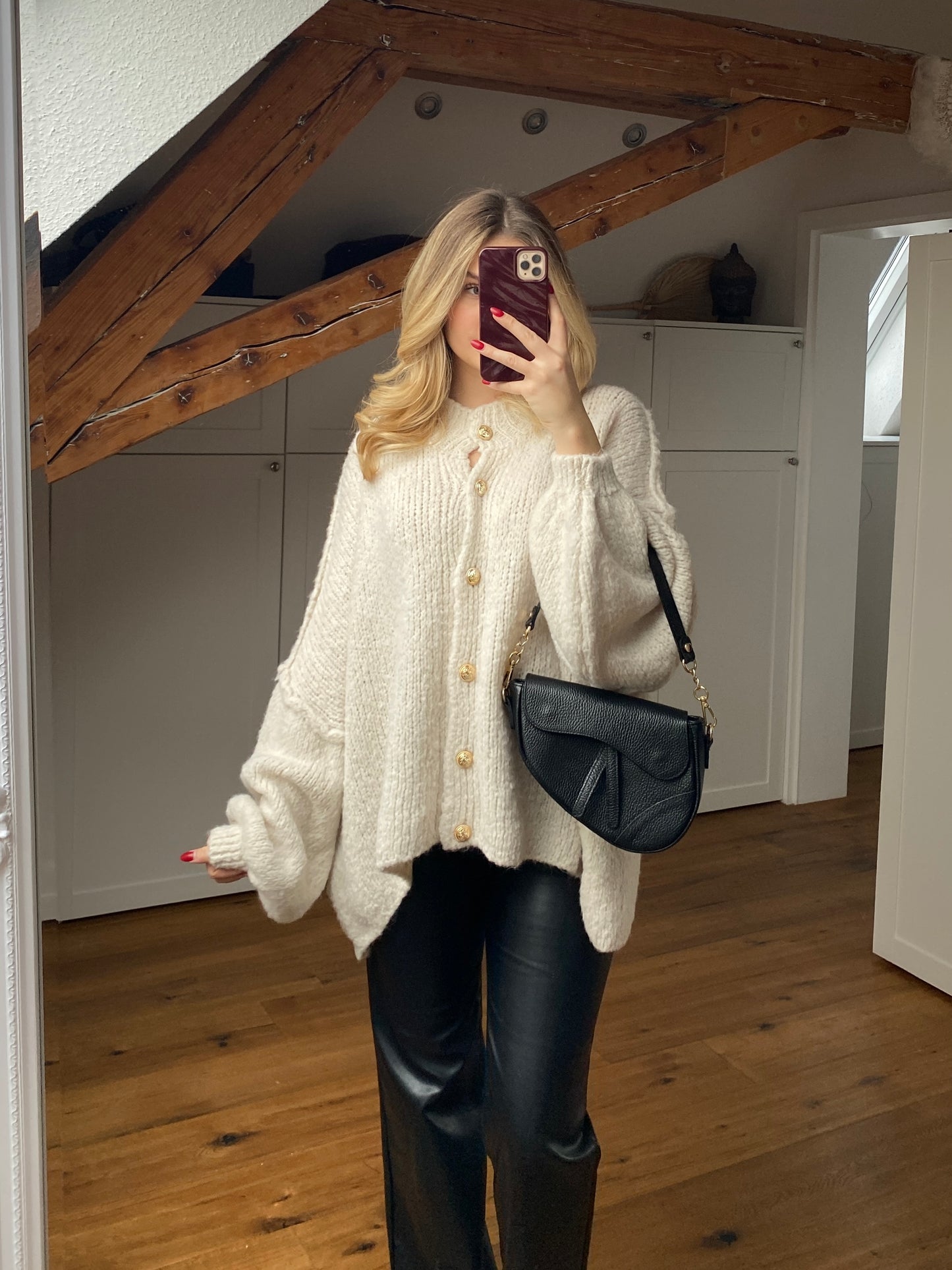Cozy Strickjacke - Creme