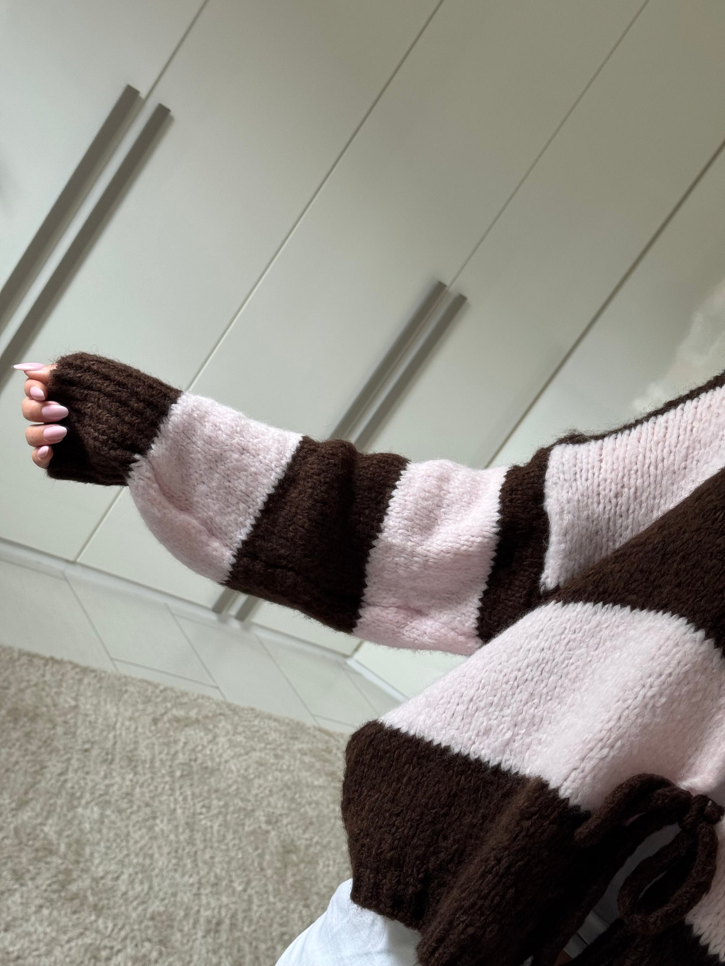 Streifen Cardigan - Rose Espresso