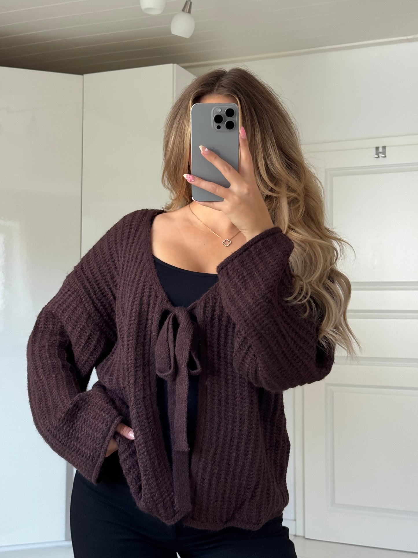 Knoten Cardigan - Braun