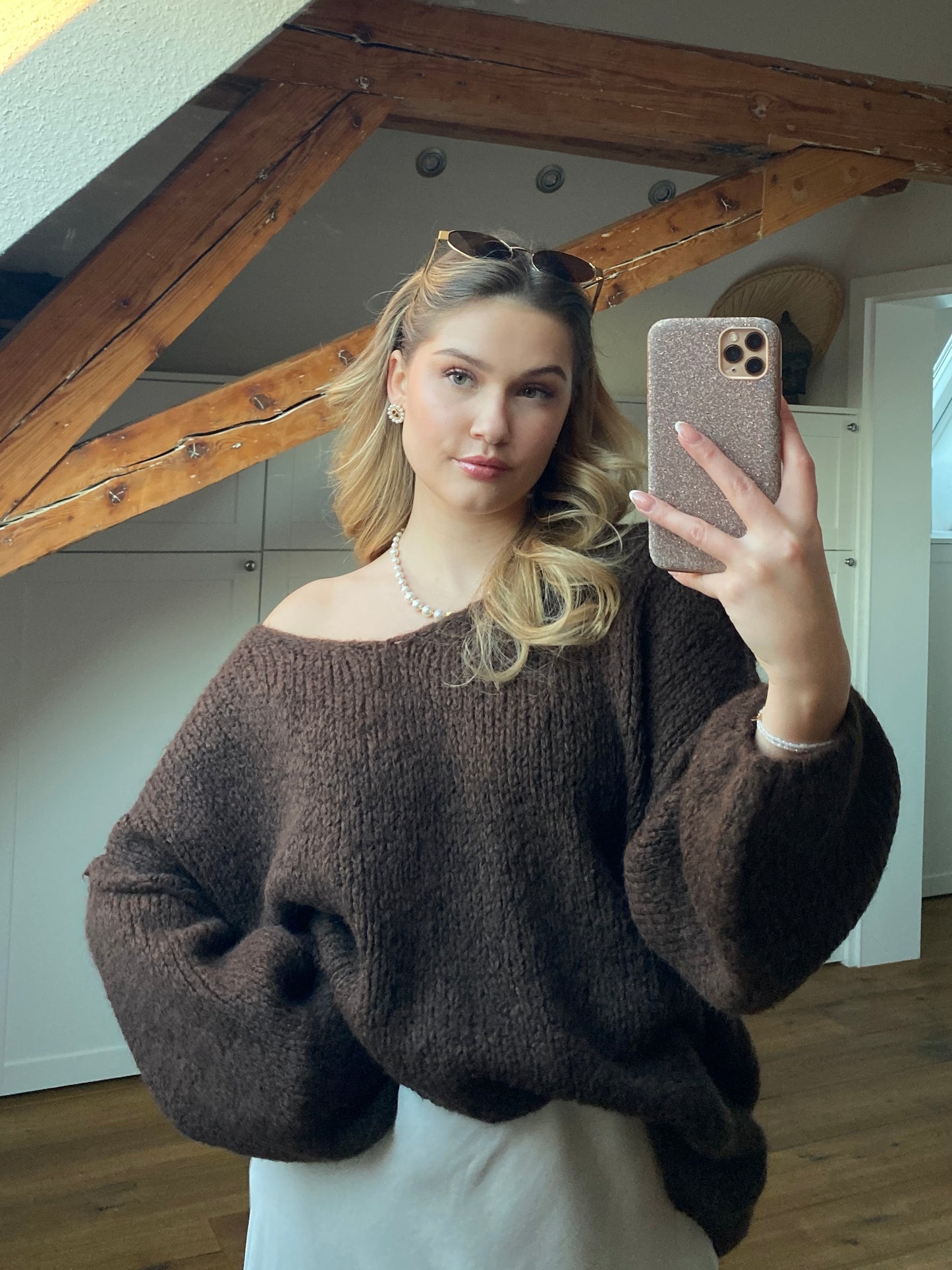 Mila Strickpullover - Schoko