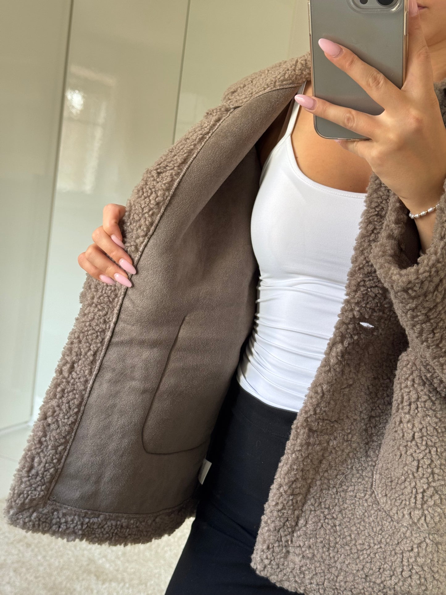 Teddy Jacke - Taupe