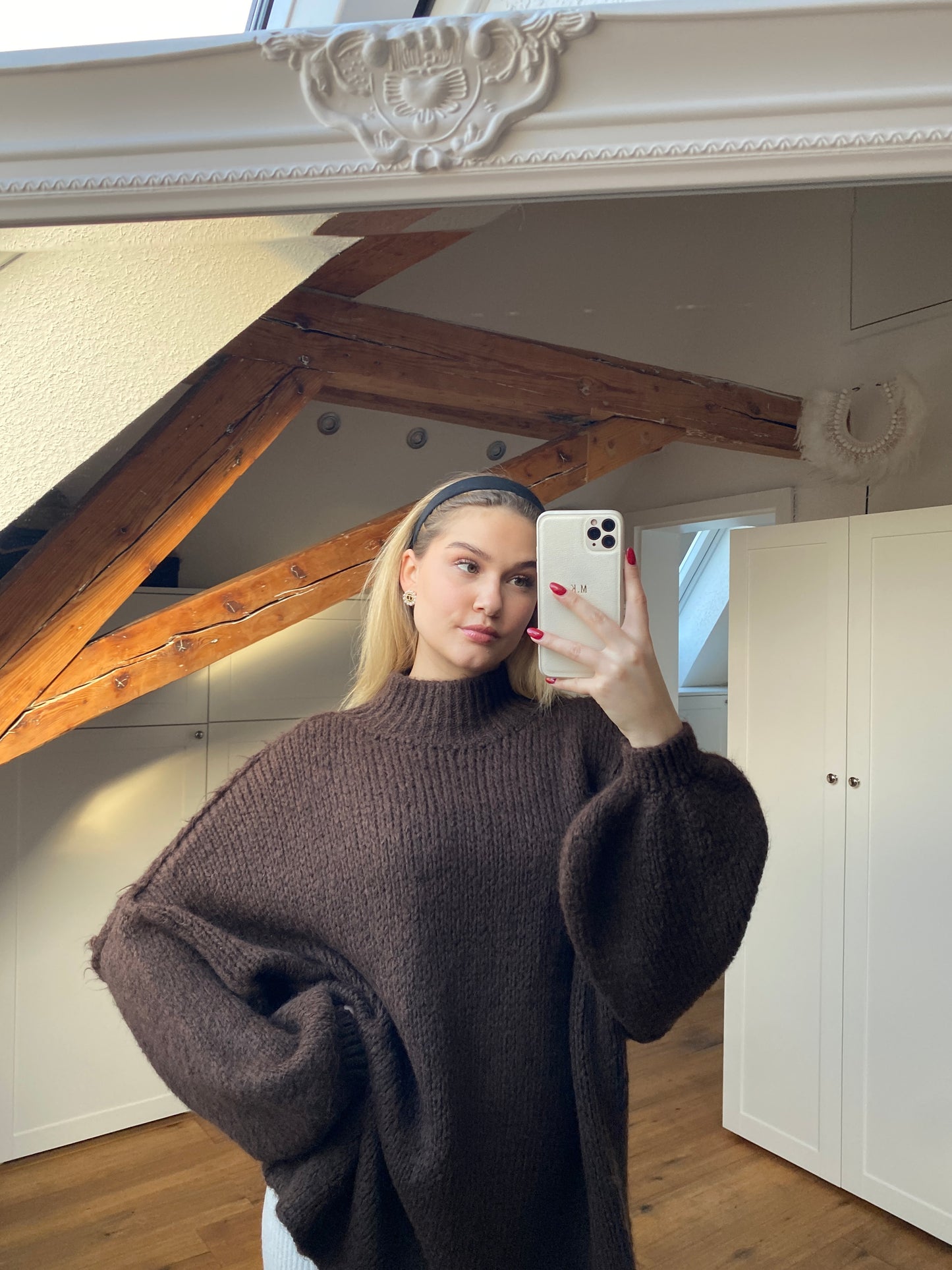 Cozy Strickpullover - Schoko