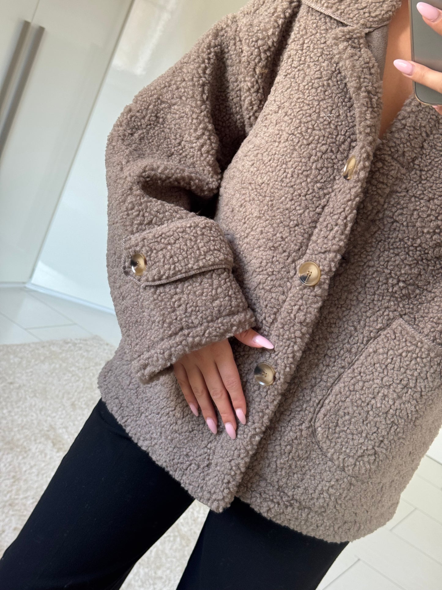 Teddy Jacke - Taupe