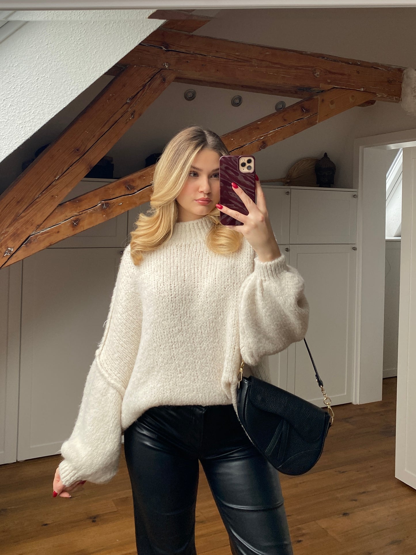 Cozy Strickpullover - Creme