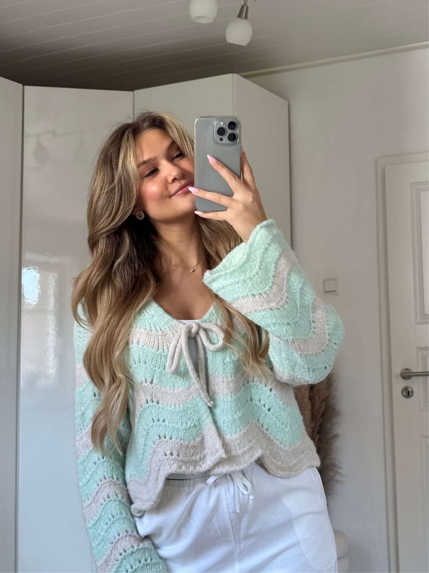 Wave Cardigan- Mint
