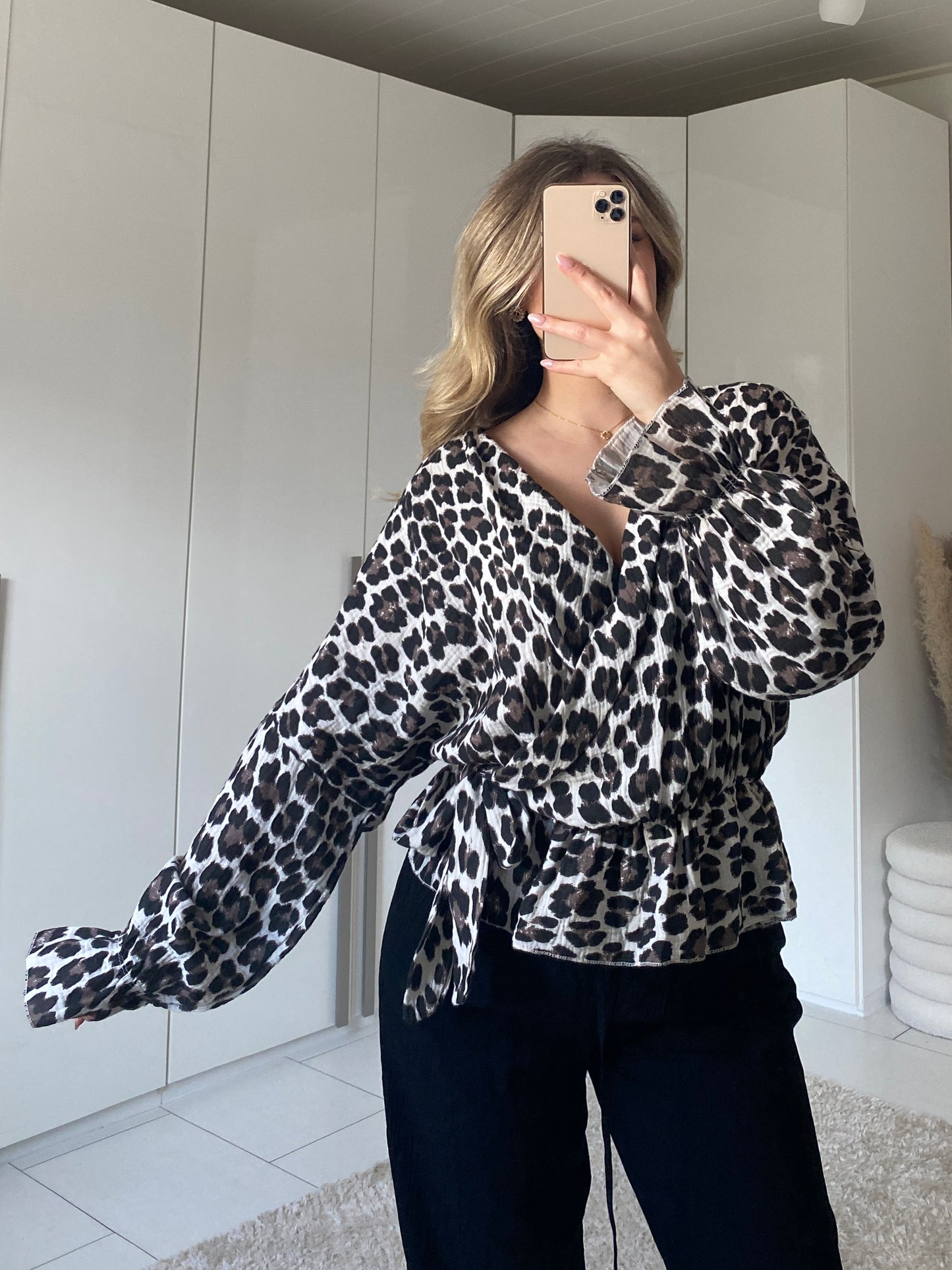 Musselin Wickelbluse - Leo