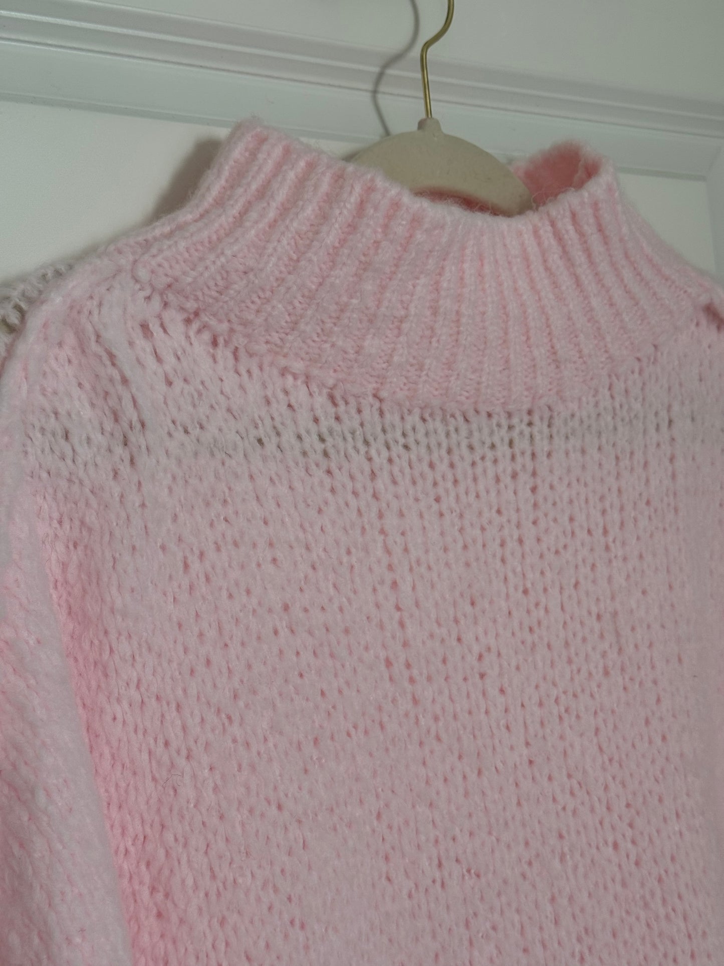 Cozy long Strickpullover - Puderrosa