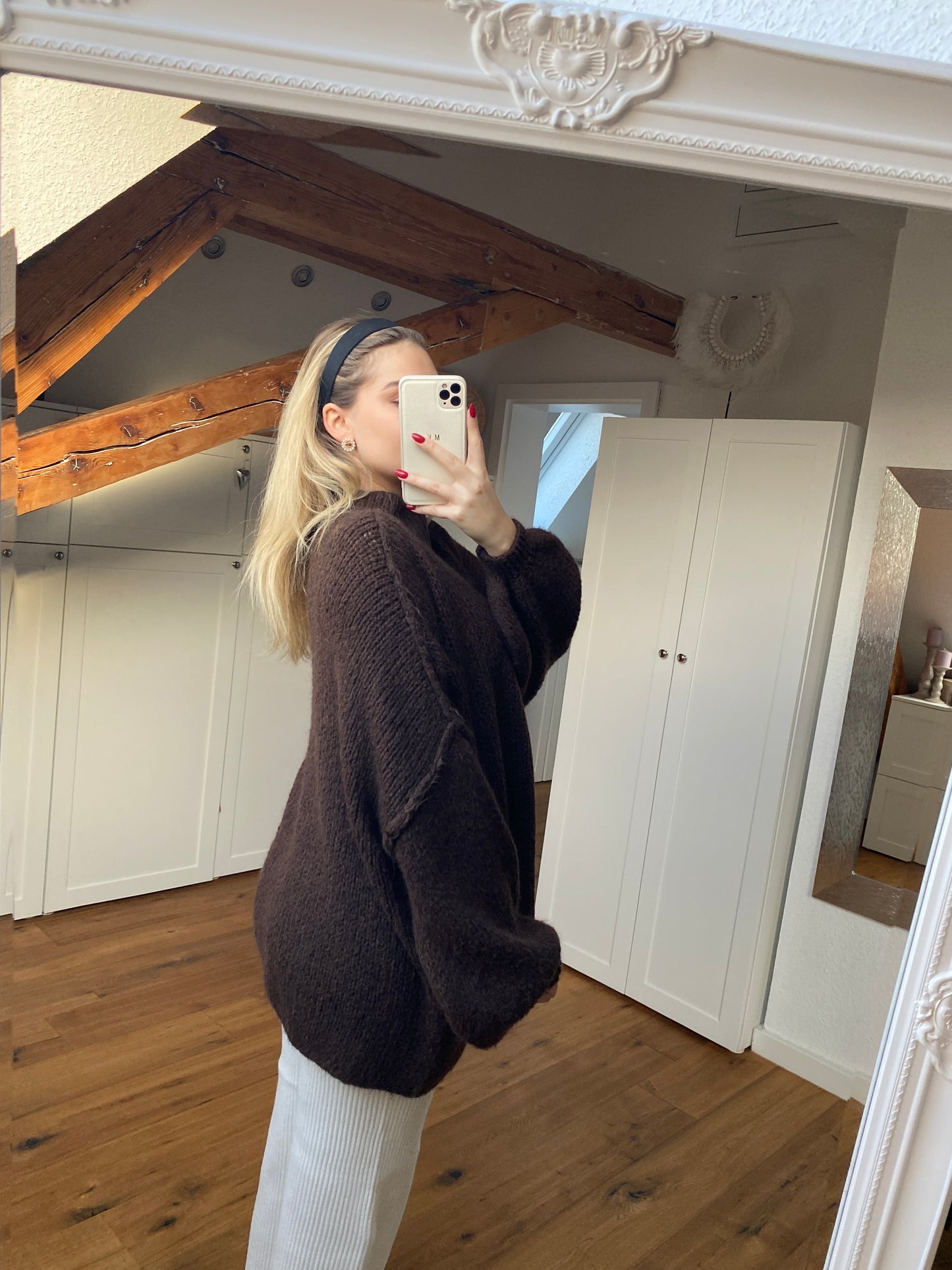 Cozy Strickpullover - Schoko