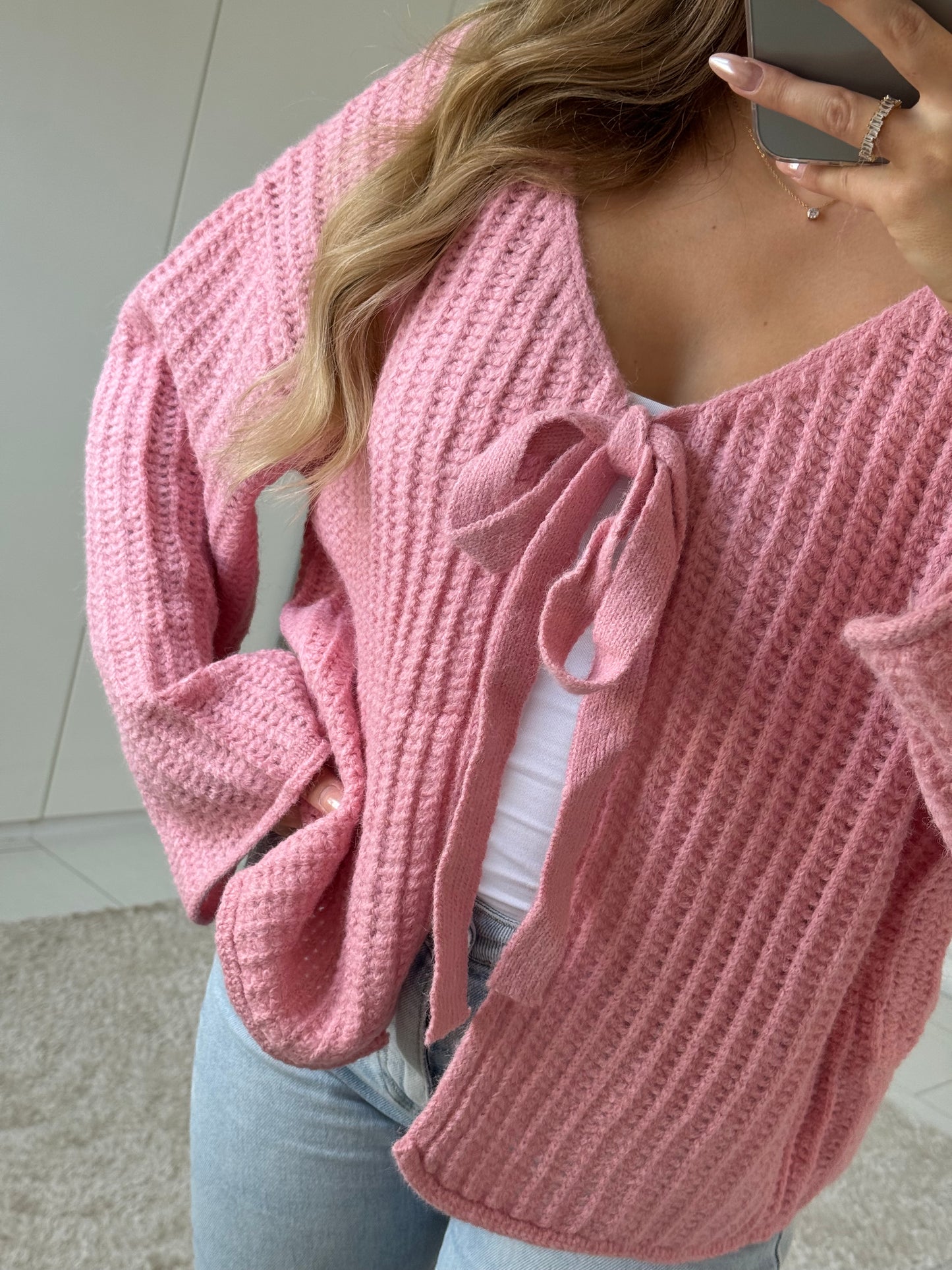 Knoten Cardigan - Rosa