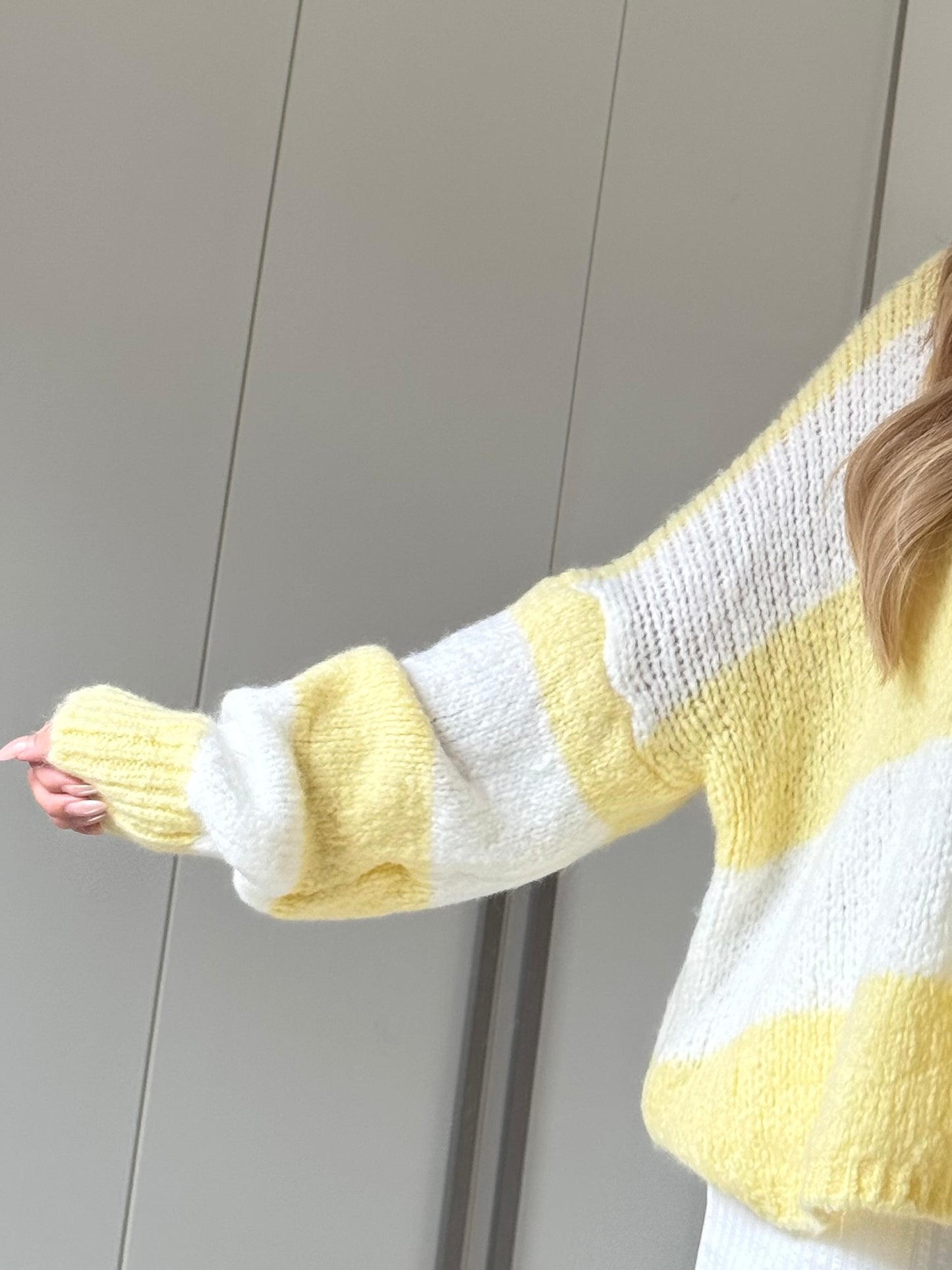 Streifen Cardigan - Lemon