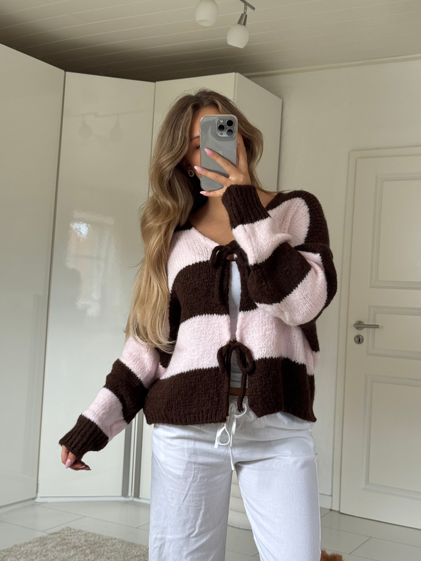 Streifen Cardigan - Rose Espresso