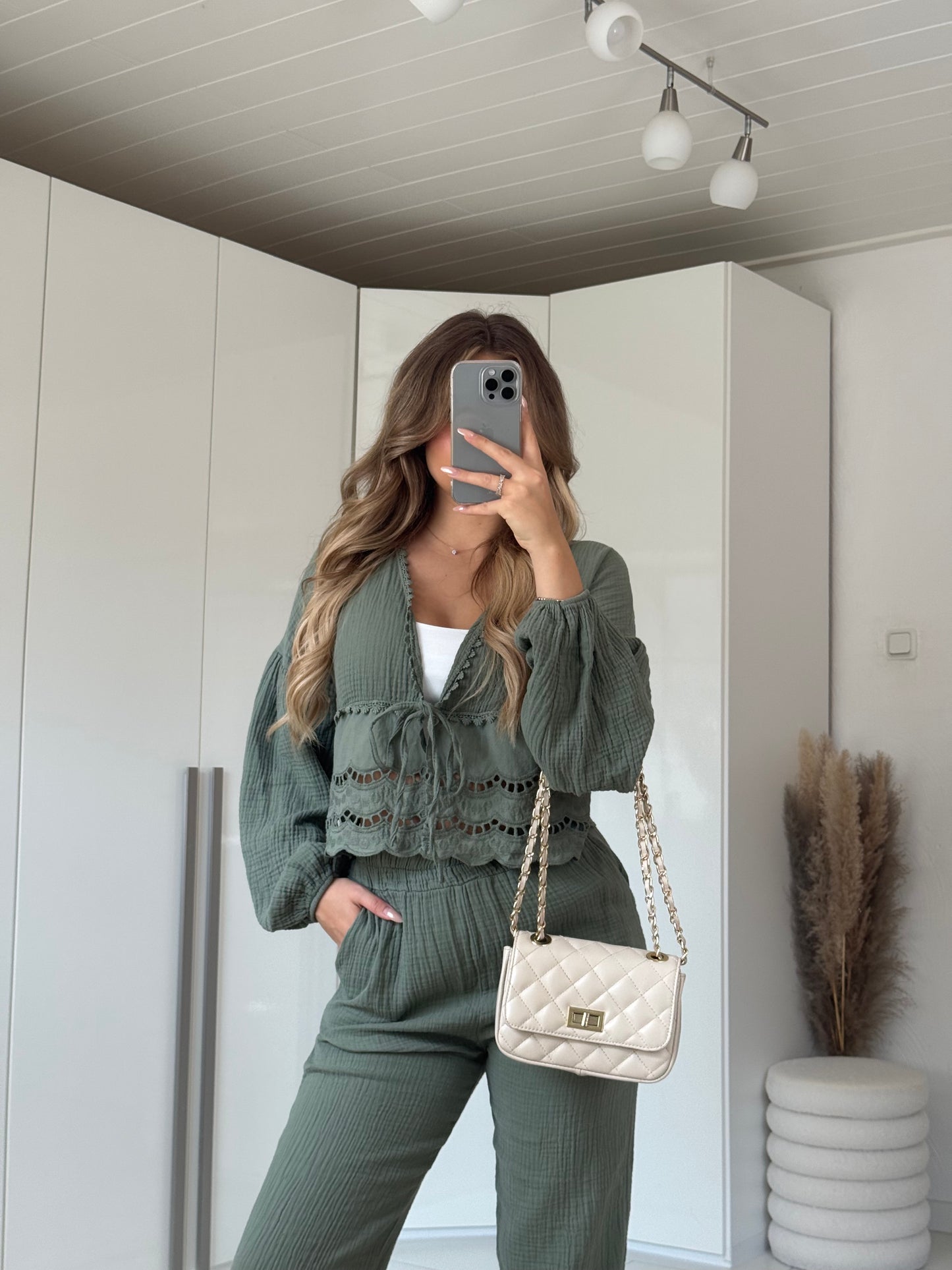 Musselin Set Olive