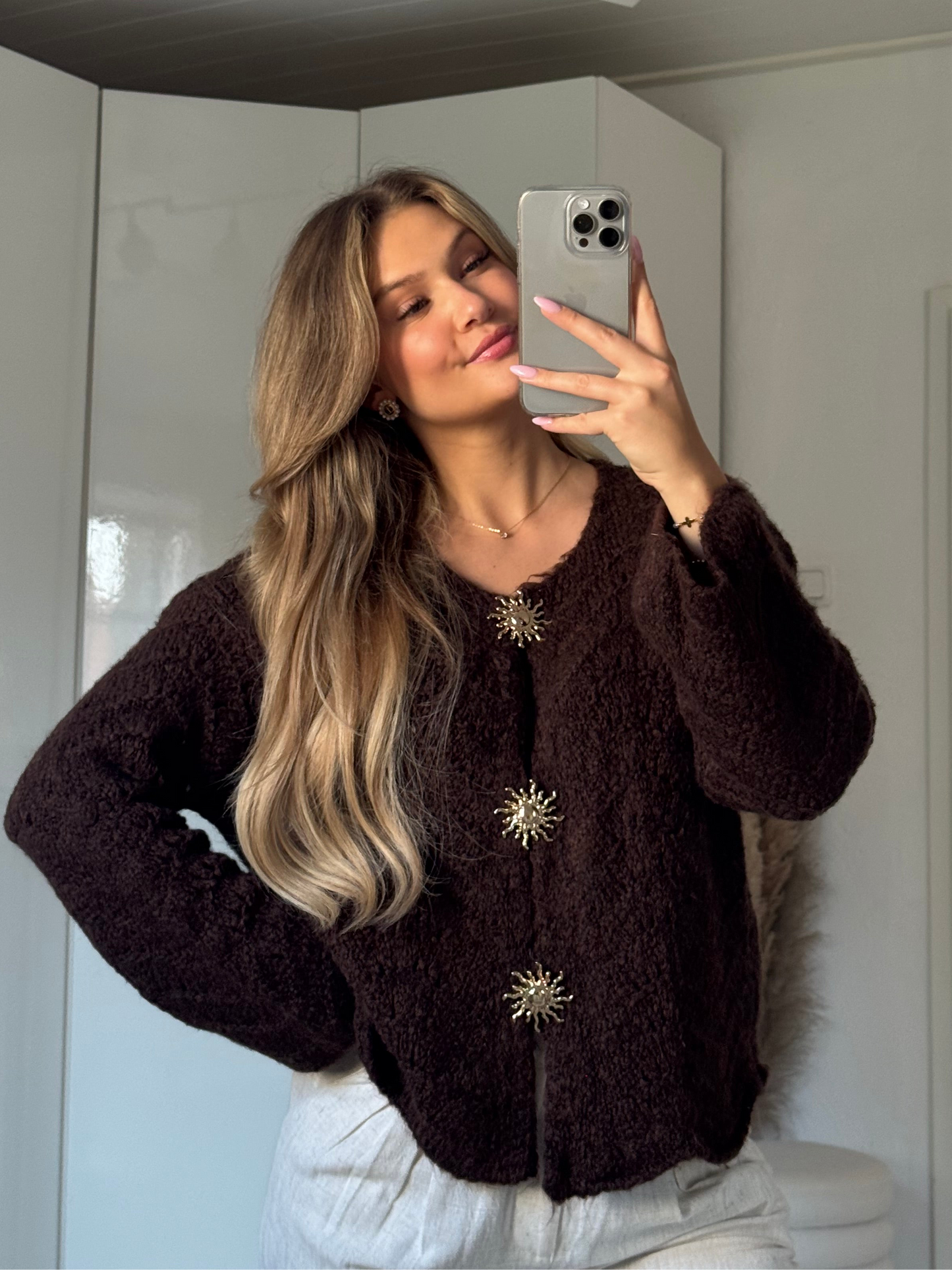 Sunny Wave Cardigan Schoko