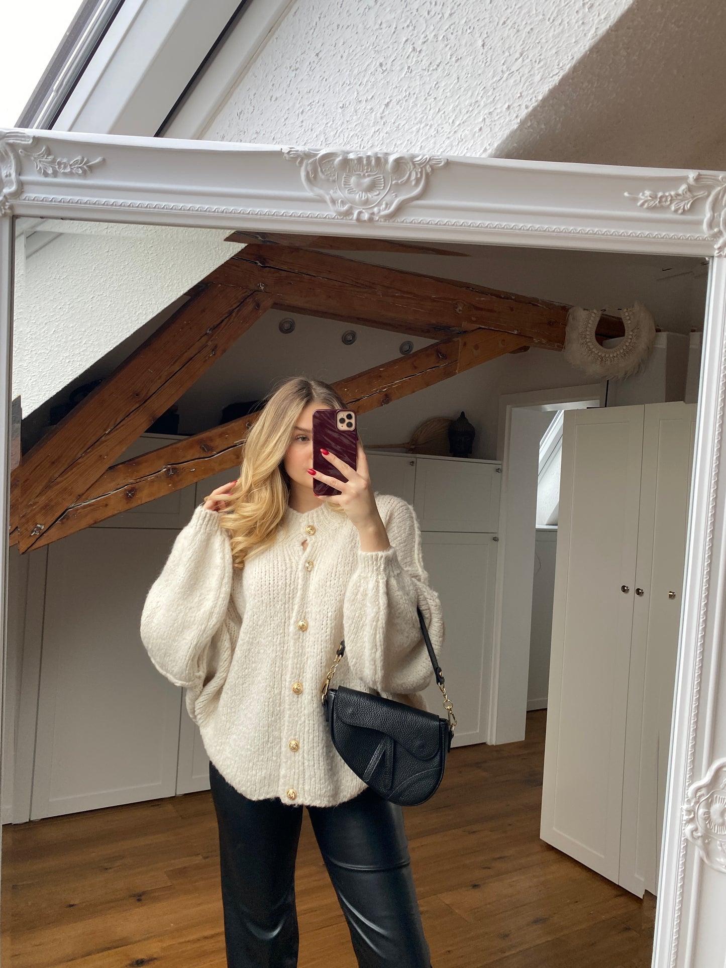 Cozy Strickjacke - Creme