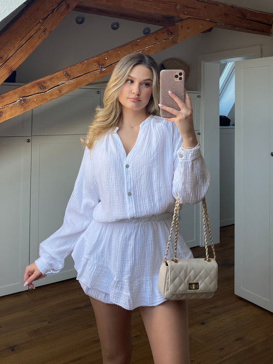 Musselin Jumpsuit - weiß