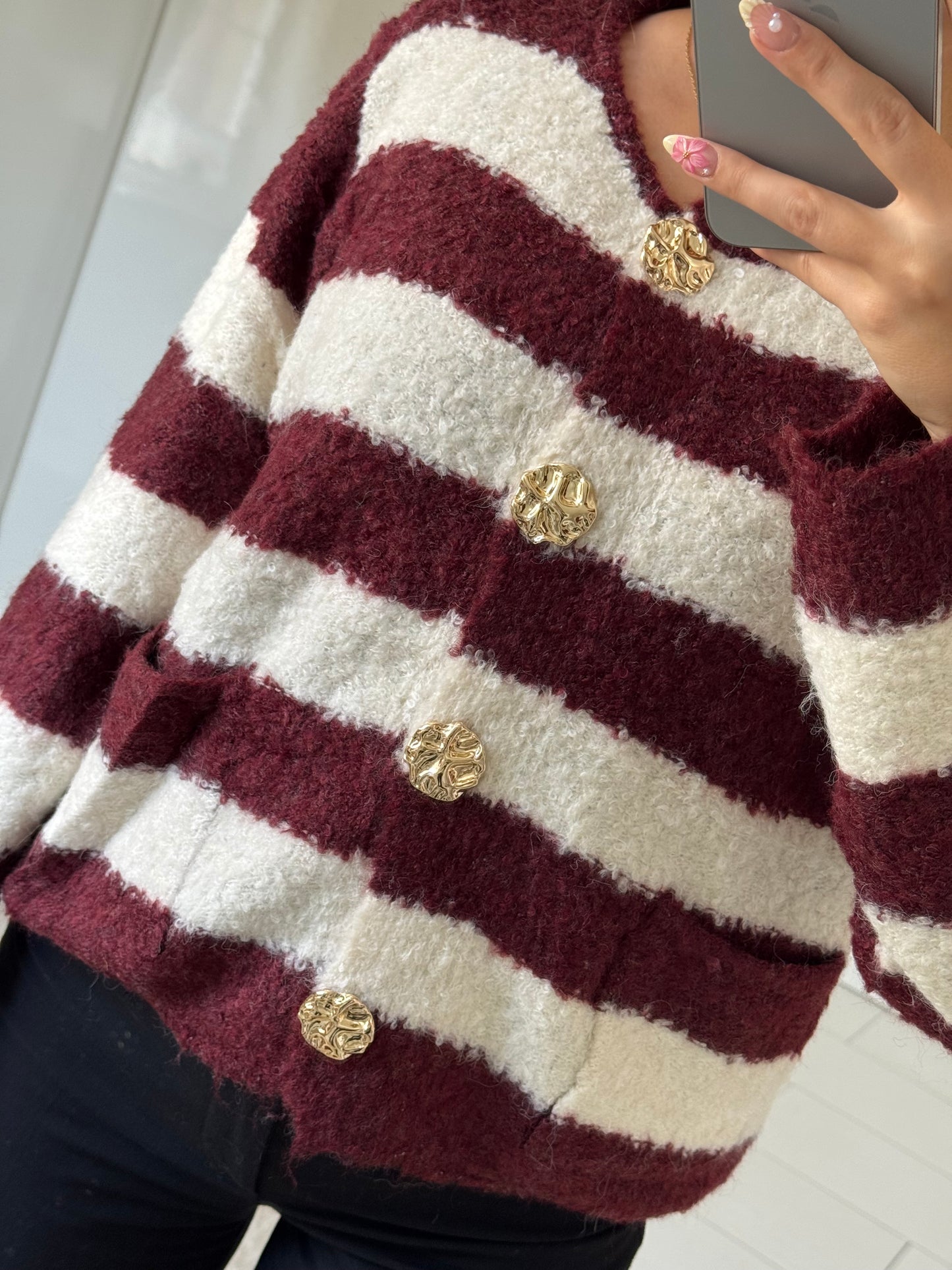 Elegant Stripe Cardigan