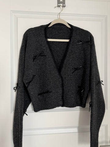 Sweet Bows Cardigan - dark grey