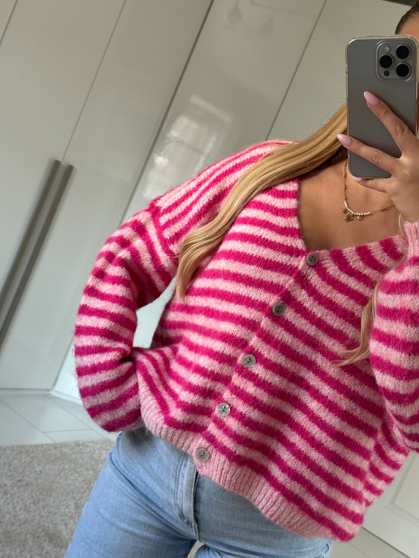 Pure Streifencardigan - Pinkberry