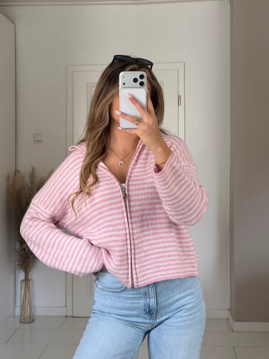 Streifen Zip Knit
