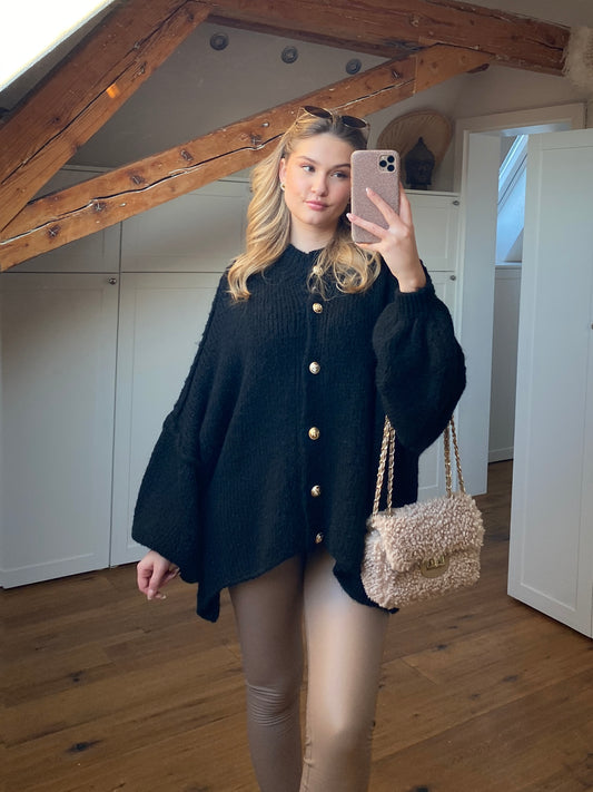 Cozy Strickjacke - Schwarz