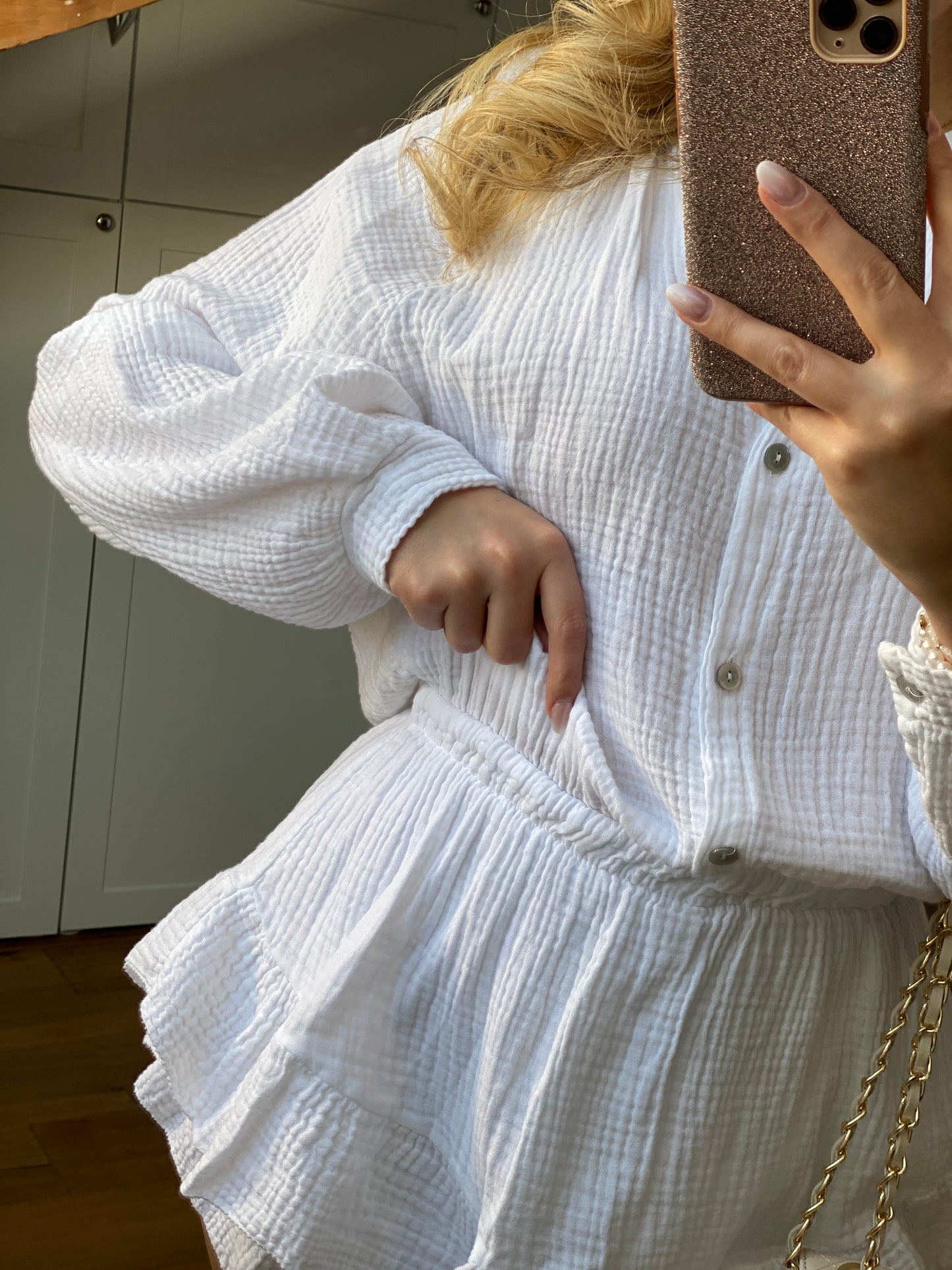 Musselin Jumpsuit - weiß