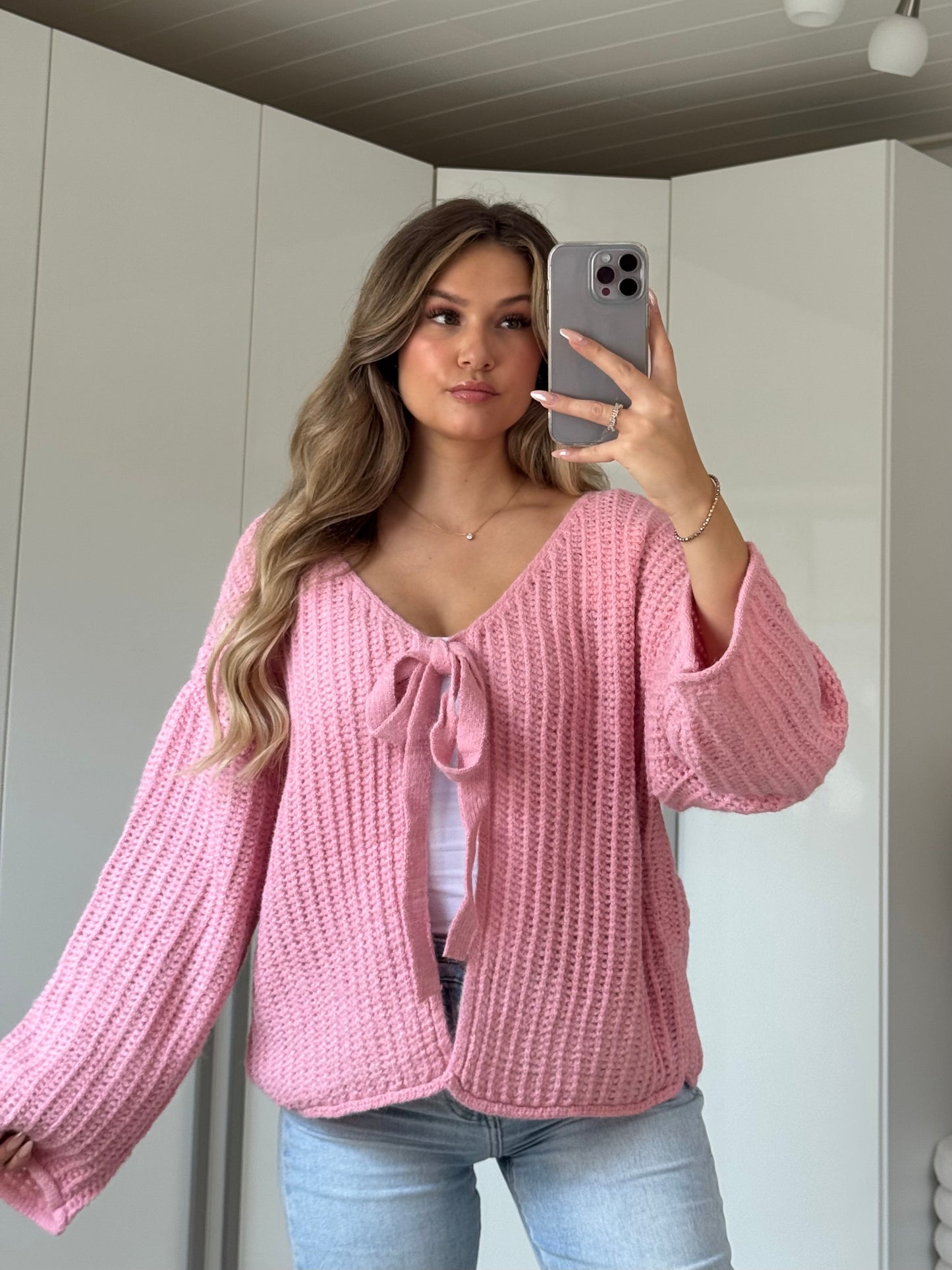Knoten Cardigan - Rosa