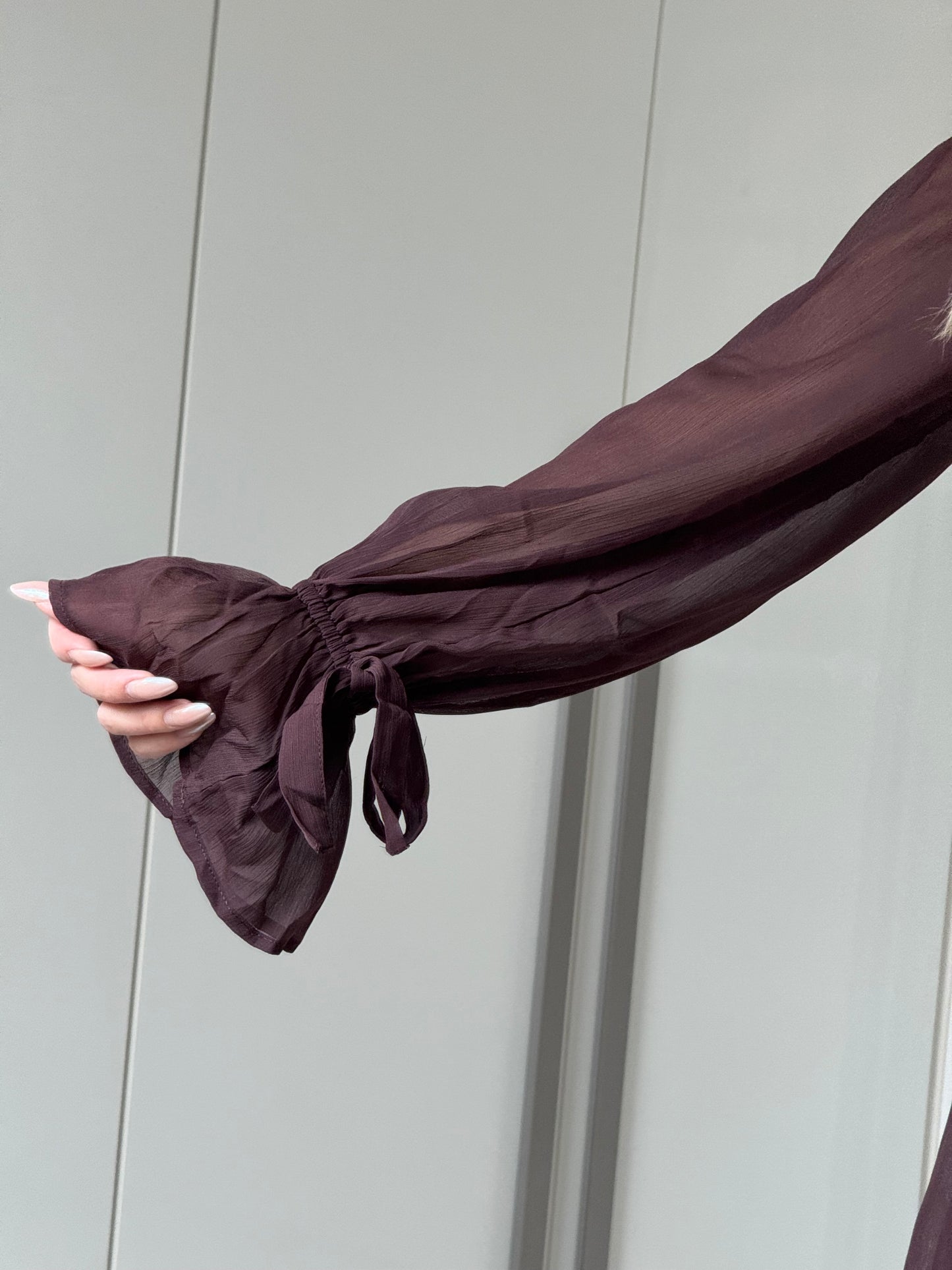 Volant Kleid Schoko