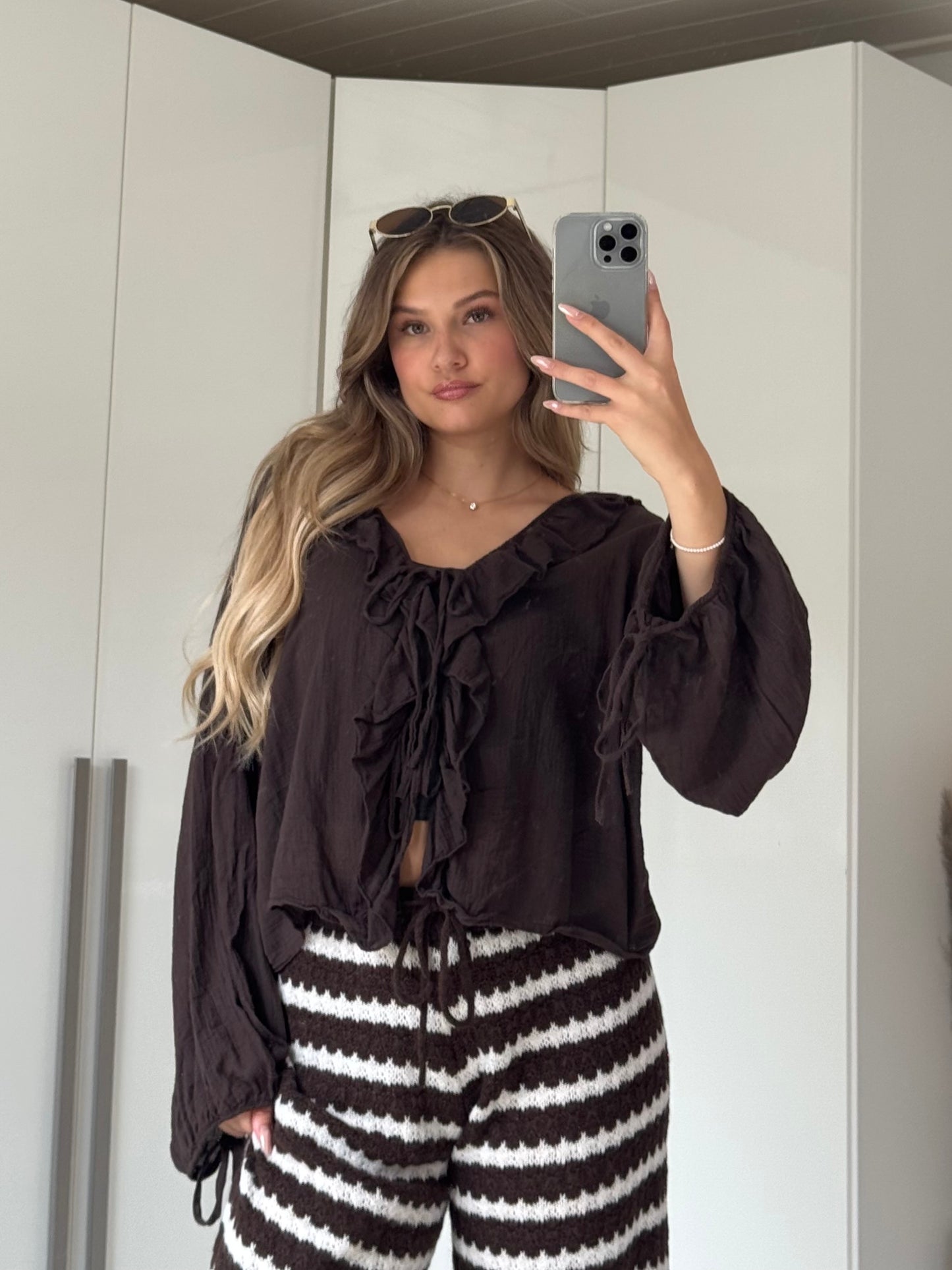 Rüschi Bluse schoko