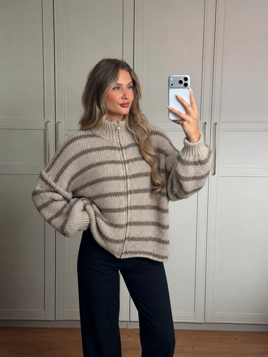 Cozy Streifen Zipper