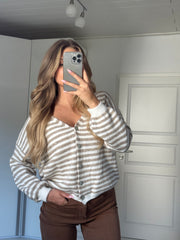 Lina Streifencardigan - beige