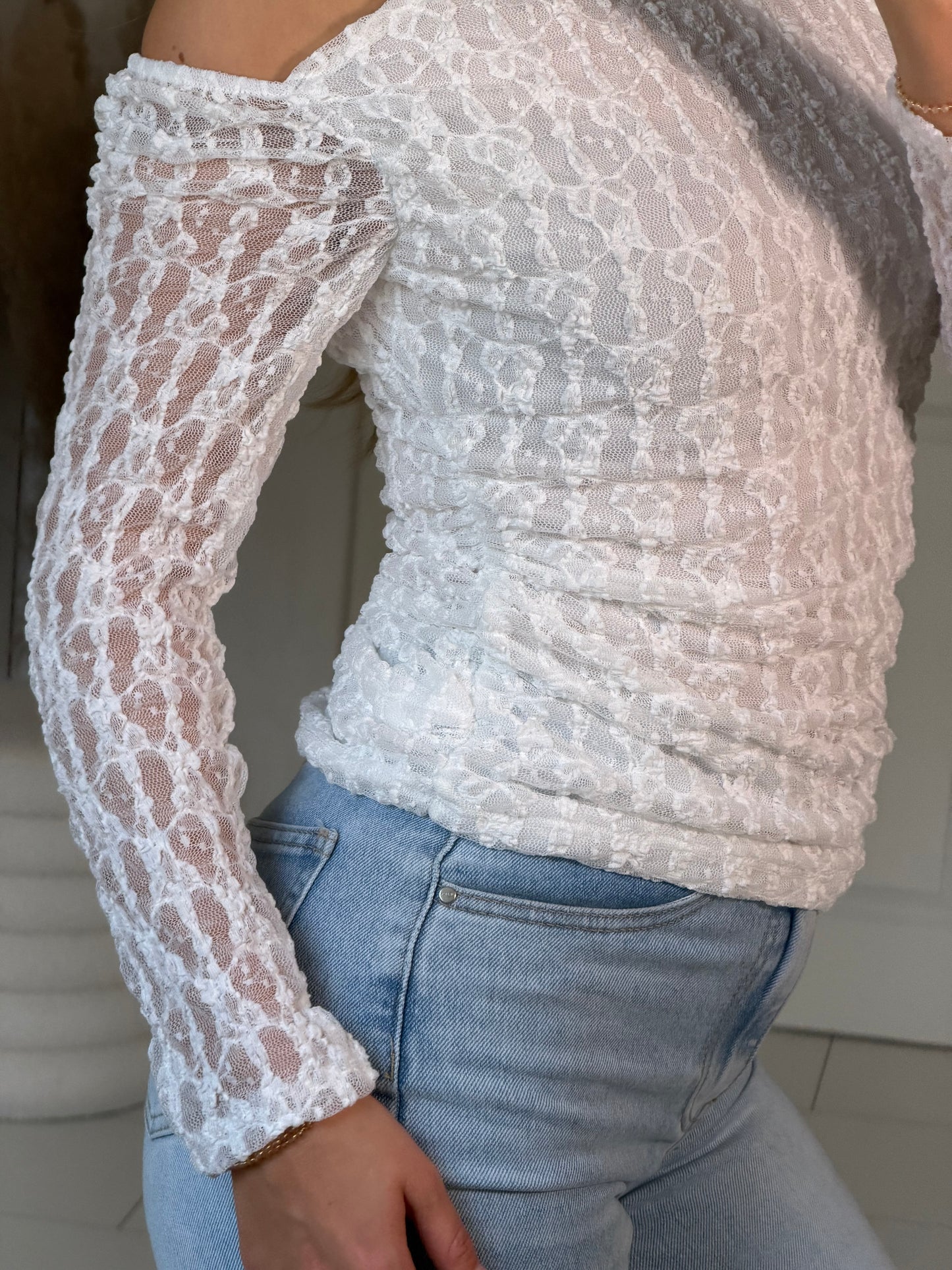 Lace Longsleeve weiß