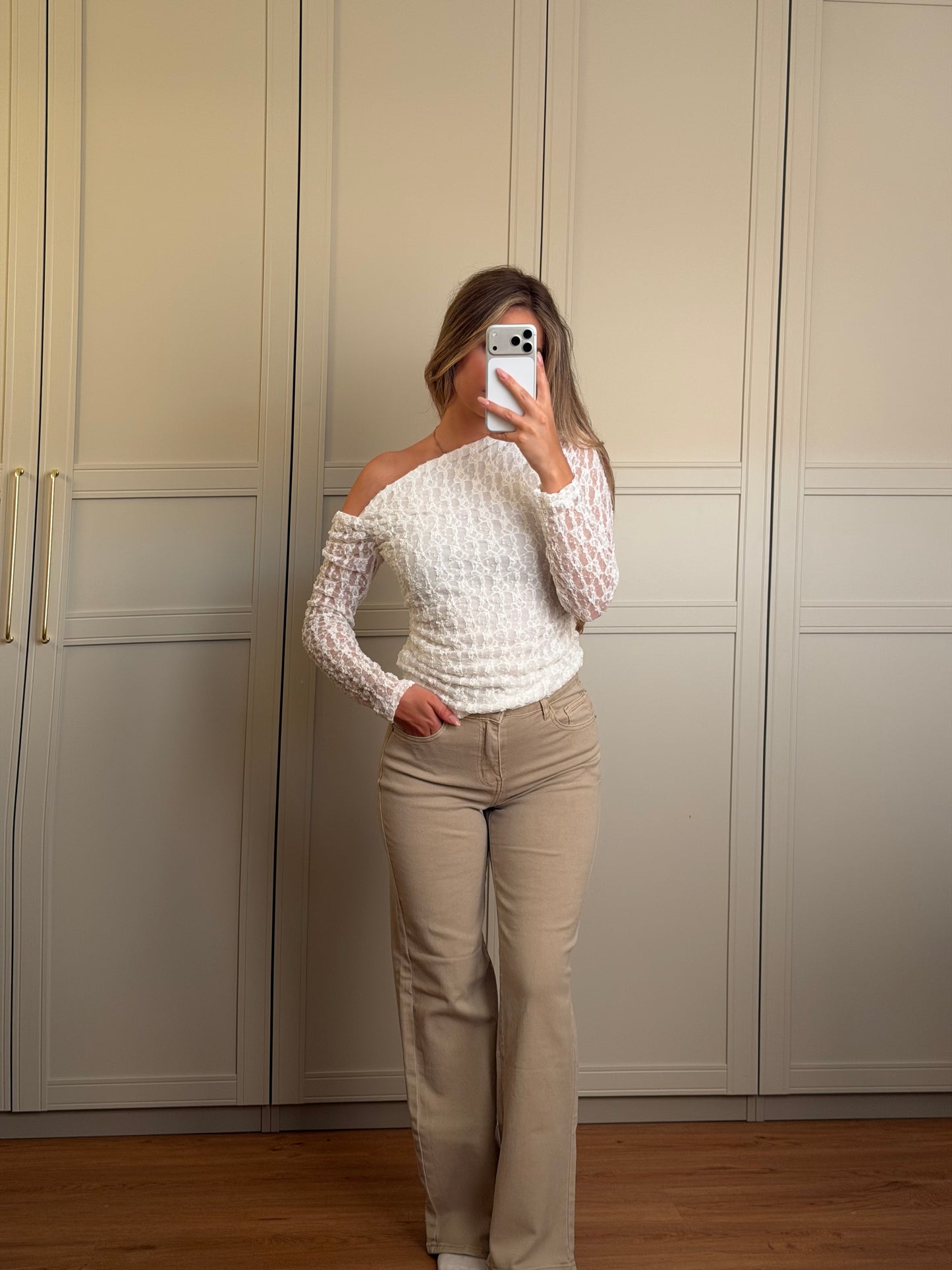Straight leg Jeans Beige