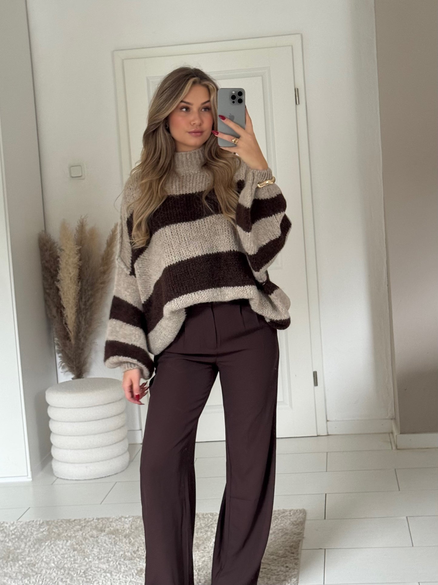 Cozy Long Streifenpullover