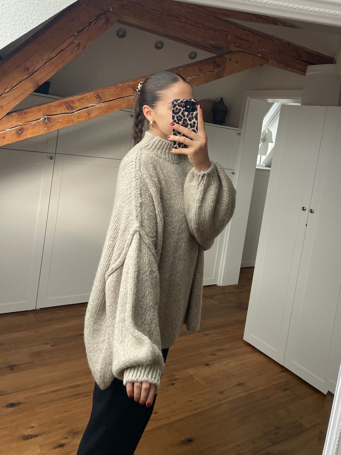 Cozy Strickpullover - taupe