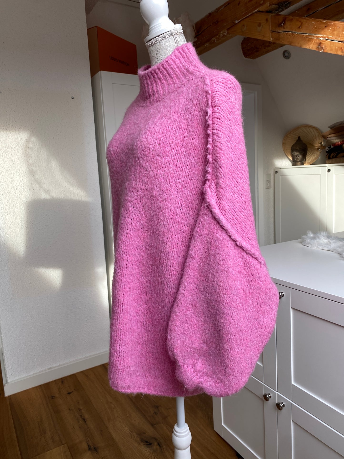 Cozy long Strickpullover - Pink