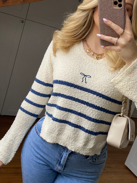 Streifen Schleifi Pullover