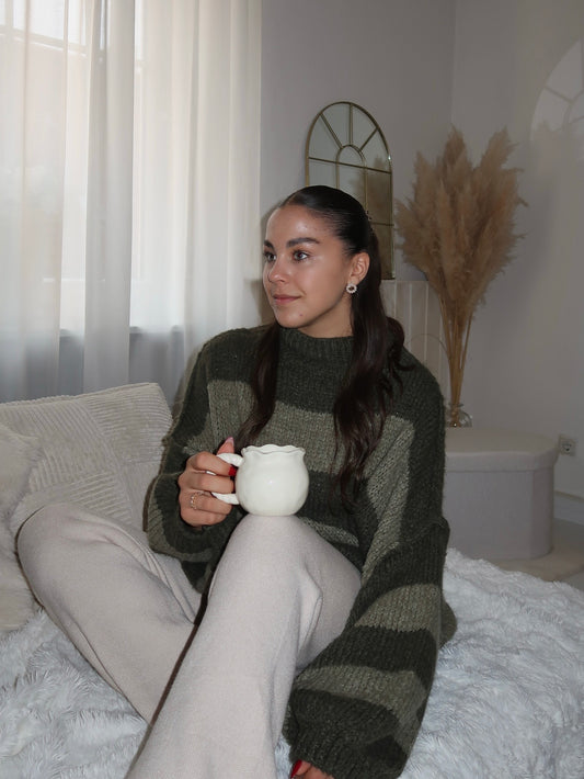 Cozy Long Streifenpullover