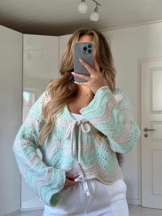 Wave Cardigan- Mint